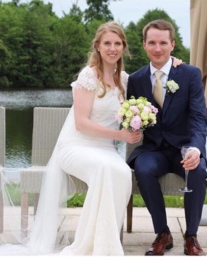 We love this summer 2016 picture of our bride Matilda wearing Sheila Harding London.